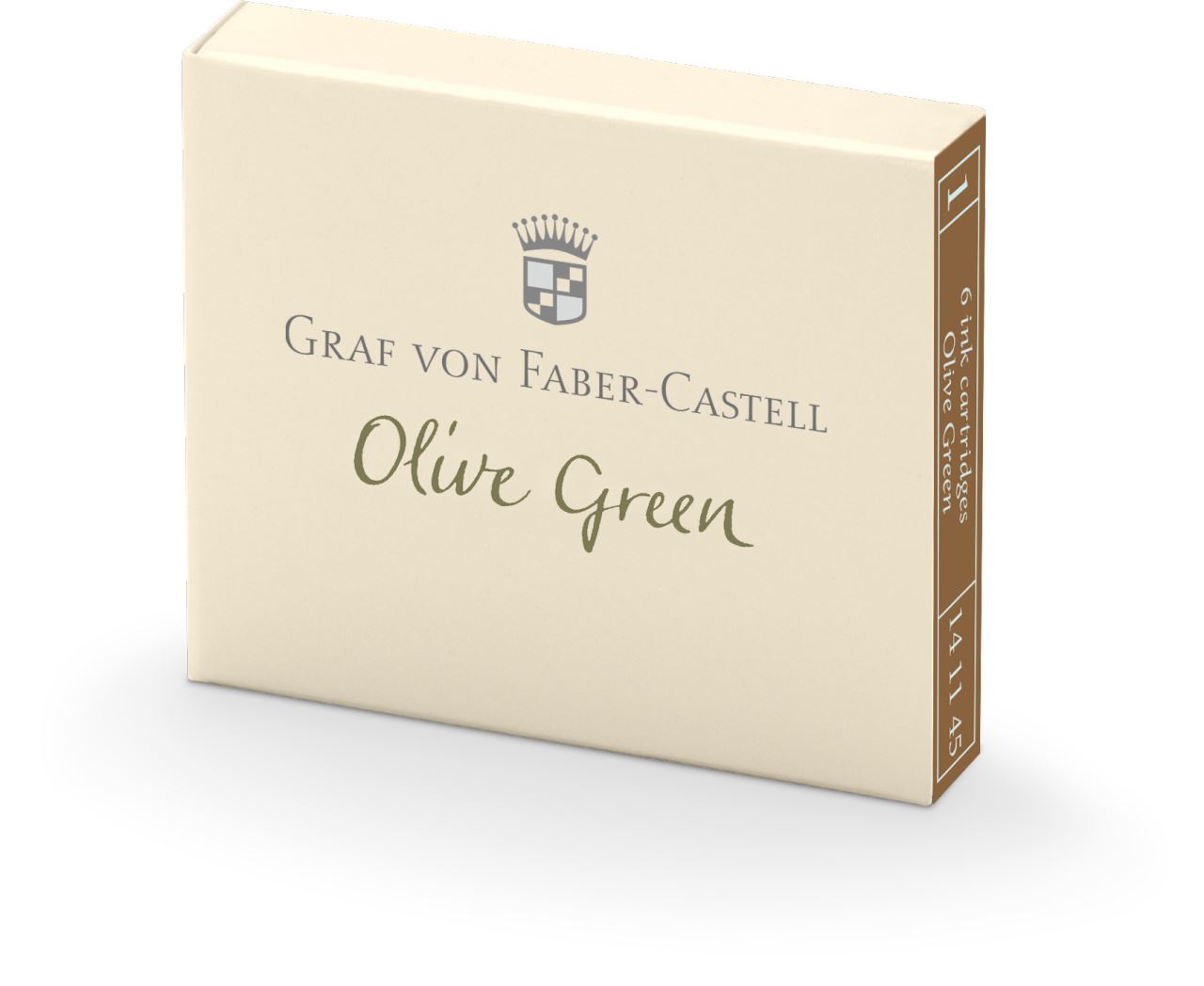 Graf-von-Faber-Castell - 6 cartuchos de tinta, verde oliva