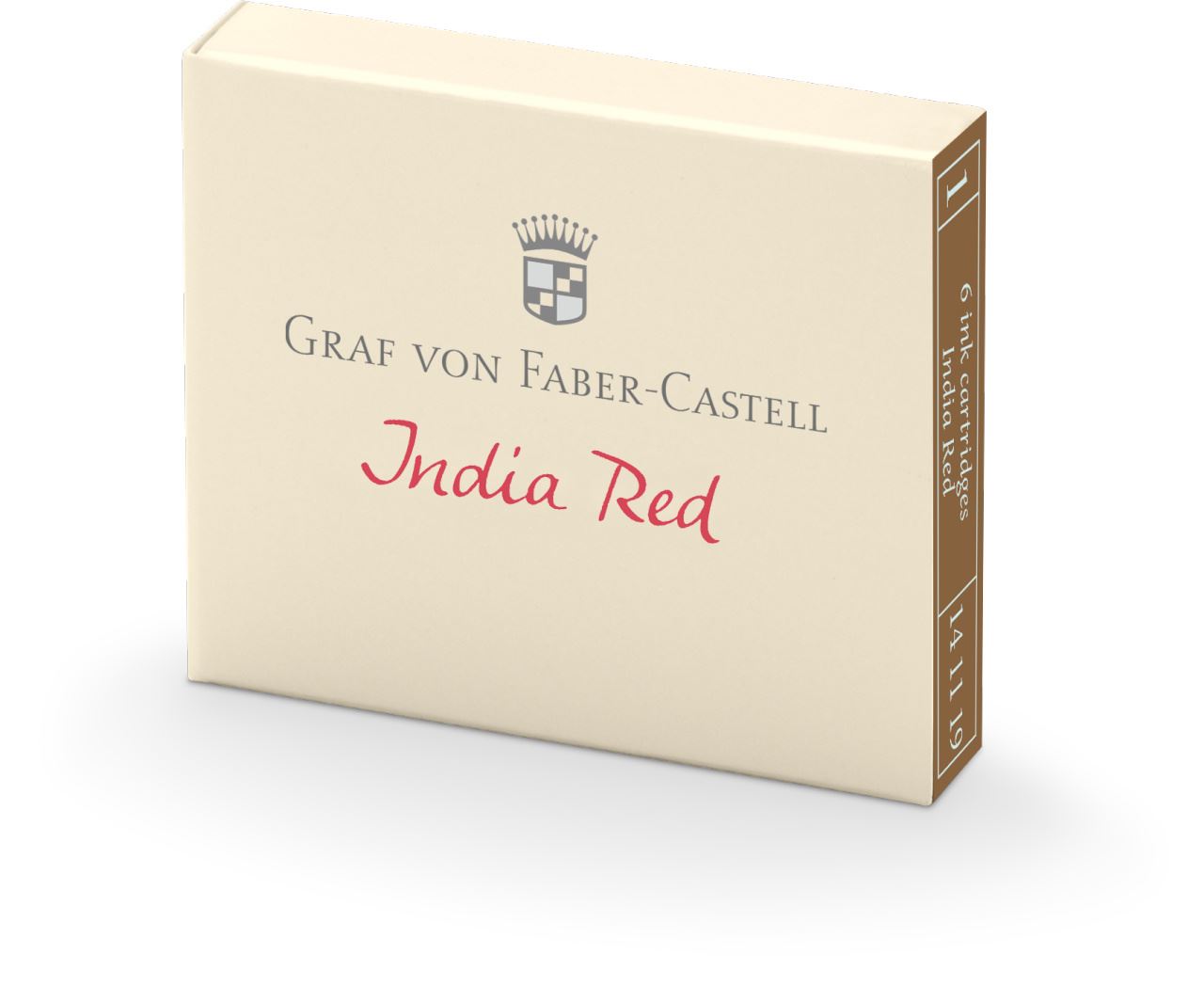 Graf-von-Faber-Castell - 6 cartuchos de tinta India Red