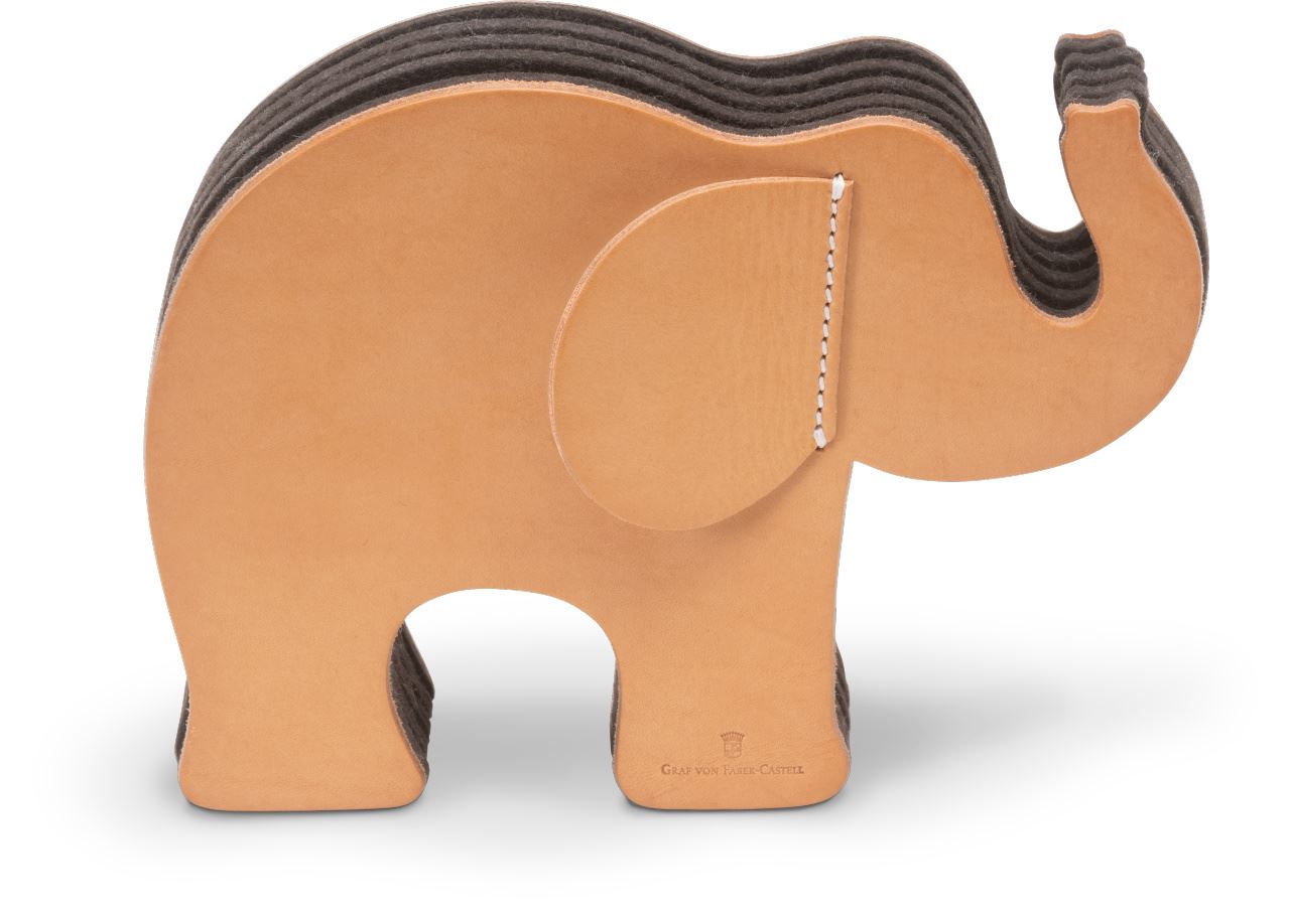 Graf-von-Faber-Castell - Elefante elaborado en piel natural, mediano