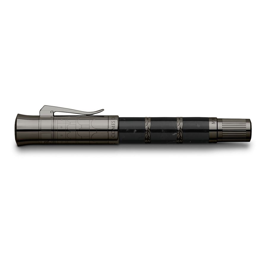 Graf-von-Faber-Castell - Roller Pen of the Year 2018, platino y mármol negro